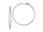 FJC Finejewelers 925 Sterling Silver Rhodium Plated CZ In and Out Round Hinged Hoop Earrings 49 x 49 mm