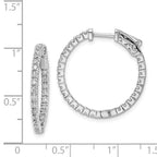 FJC Finejewelers 925 Sterling Silver Rhodium Plated CZ In and Out Hinged Hoop Earrings 23 x 23 mm