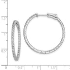 FJC Finejewelers 925 Sterling Silver Rhodium Plated CZ In and Out Hinged Hoop Earrings 31 x 31 mm