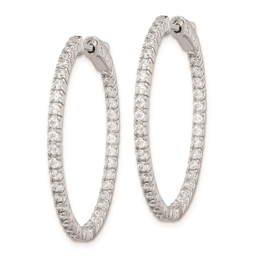 FJC Finejewelers 925 Sterling Silver Rhodium Plated CZ In and Out Hinged Hoop Earrings 31 x 31 mm