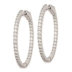 FJC Finejewelers 925 Sterling Silver Rhodium Plated CZ In and Out Hinged Hoop Earrings 31 x 31 mm