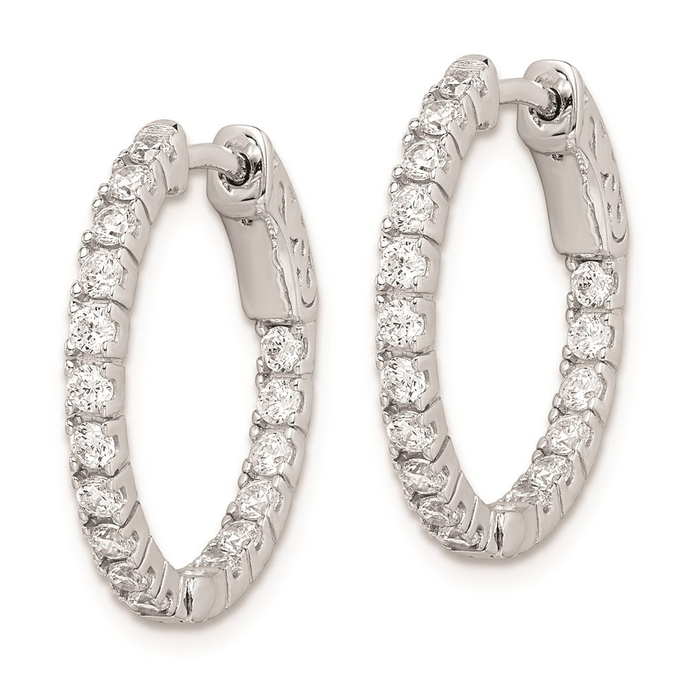 FJC Finejewelers 925 Sterling Silver Rhodium Plated CZ In and Out Hinged Hoop Earrings 21 x 20 mm