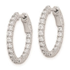 FJC Finejewelers 925 Sterling Silver Rhodium Plated CZ In and Out Hinged Hoop Earrings 21 x 20 mm