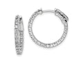 FJC Finejewelers 925 Sterling Silver Rhodium Plated CZ In and Out Hinged Hoop Earrings 21 x 20 mm