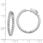FJC Finejewelers 925 Sterling Silver Rhodium Plated CZ In and Out Hinged Hoop Earrings 26 x 26 mm