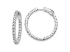 FJC Finejewelers 925 Sterling Silver Rhodium Plated CZ In and Out Hinged Hoop Earrings 26 x 26 mm