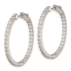 FJC Finejewelers 925 Sterling Silver Rhodium Plated CZ In and Out Hinged Hoop Earrings 30 x 31 mm