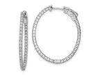 FJC Finejewelers 925 Sterling Silver Rhodium Plated CZ Hinged Oval Hoop Earrings 30 x 25 mm