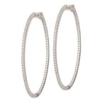 FJC Finejewelers 925 Sterling Silver Rhodium Plated CZ Hinged Oval Hoop Earrings 55 x 46 mm