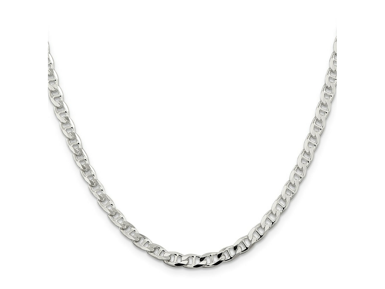 FJC Finejewelers 925 Sterling Silver Flat Cuban Anchor Chain 26 Inches x 4.65 mm