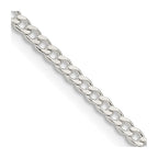 FJC Finejewelers 925 Sterling Silver Beveled Curb Chain 16 Inches x 2.3 mm