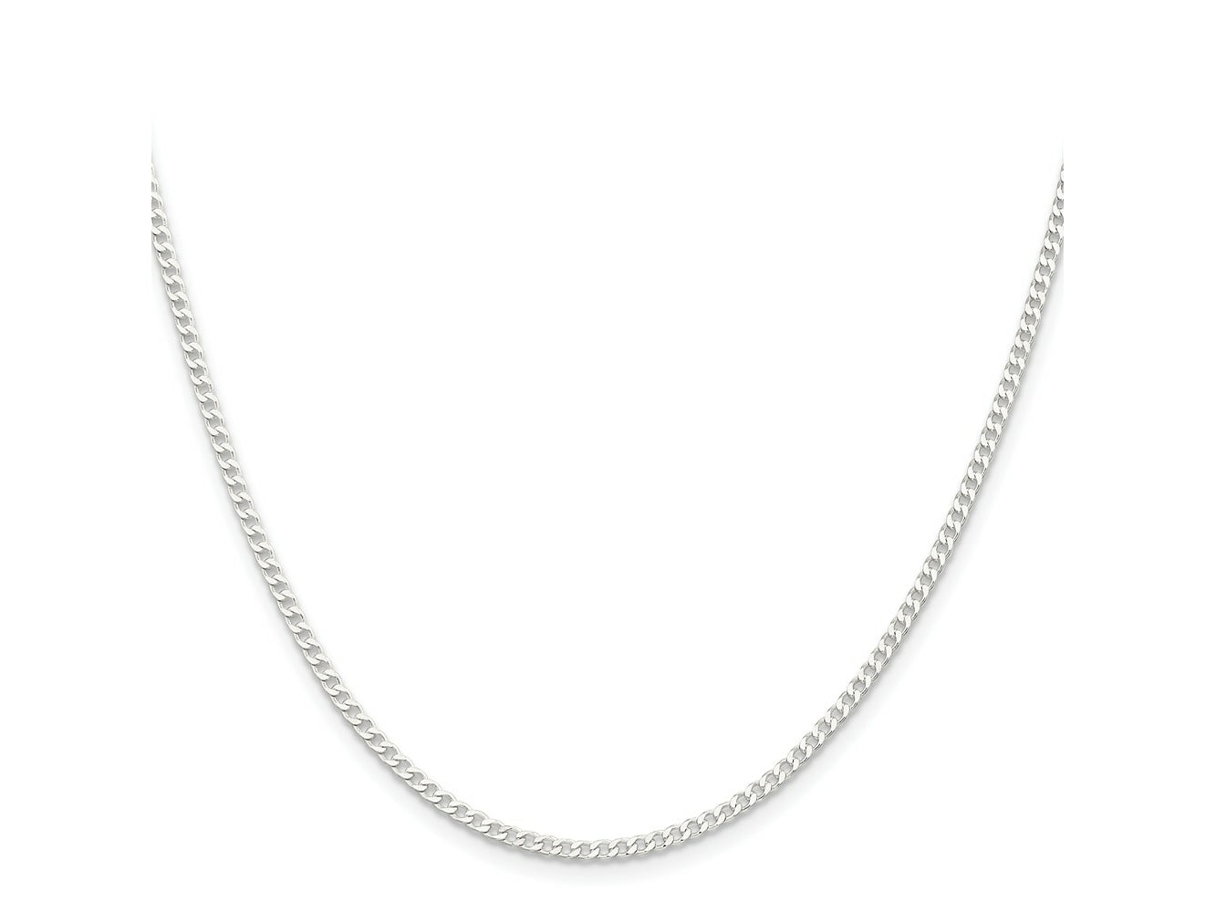 FJC Finejewelers 925 Sterling Silver Beveled Curb Chain 16 Inches x 2.3 mm