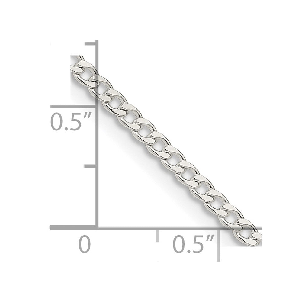FJC Finejewelers 925 Sterling Silver Beveled Curb Chain 18 Inches x 2.3 mm