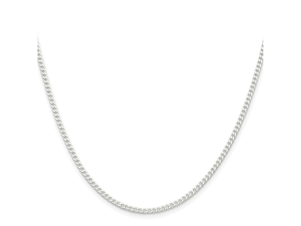 FJC Finejewelers 925 Sterling Silver Beveled Curb Chain 22 Inches x 2.3 mm