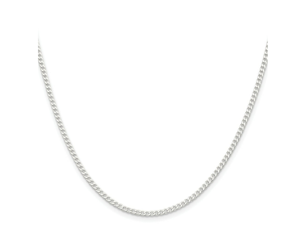 FJC Finejewelers 925 Sterling Silver Beveled Curb Chain 28 Inches x 2.3 mm