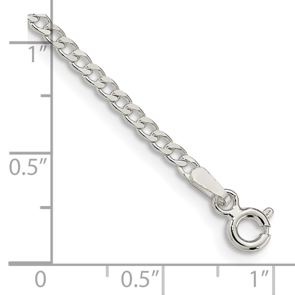 FJC Finejewelers 925 Sterling Silver Beveled Curb Bracelet Chain 8 Inches x 2.3 mm