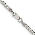FJC Finejewelers 925 Sterling Silver Beveled Curb Chain 30 Inches x 3.2 mm