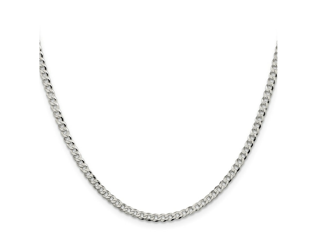 FJC Finejewelers 925 Sterling Silver Beveled Curb Chain 30 Inches x 3.2 mm