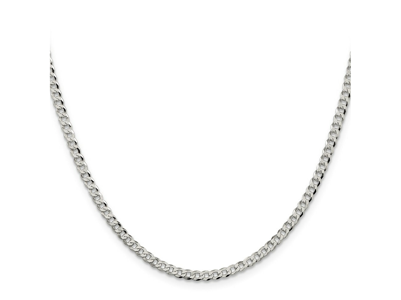 FJC Finejewelers 925 Sterling Silver Beveled Curb Chain 30 Inches x 3.2 mm