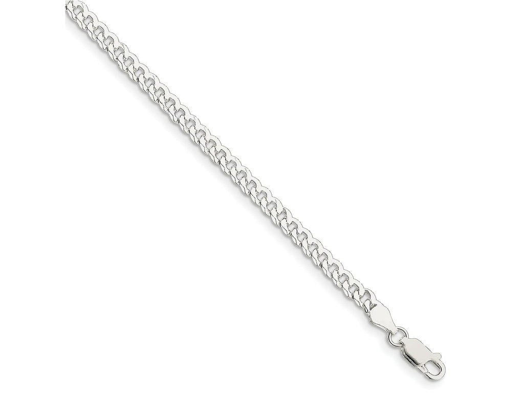 FJC Finejewelers 925 Sterling Silver Beveled Curb Bracelet Chain 7 Inches x 4 mm