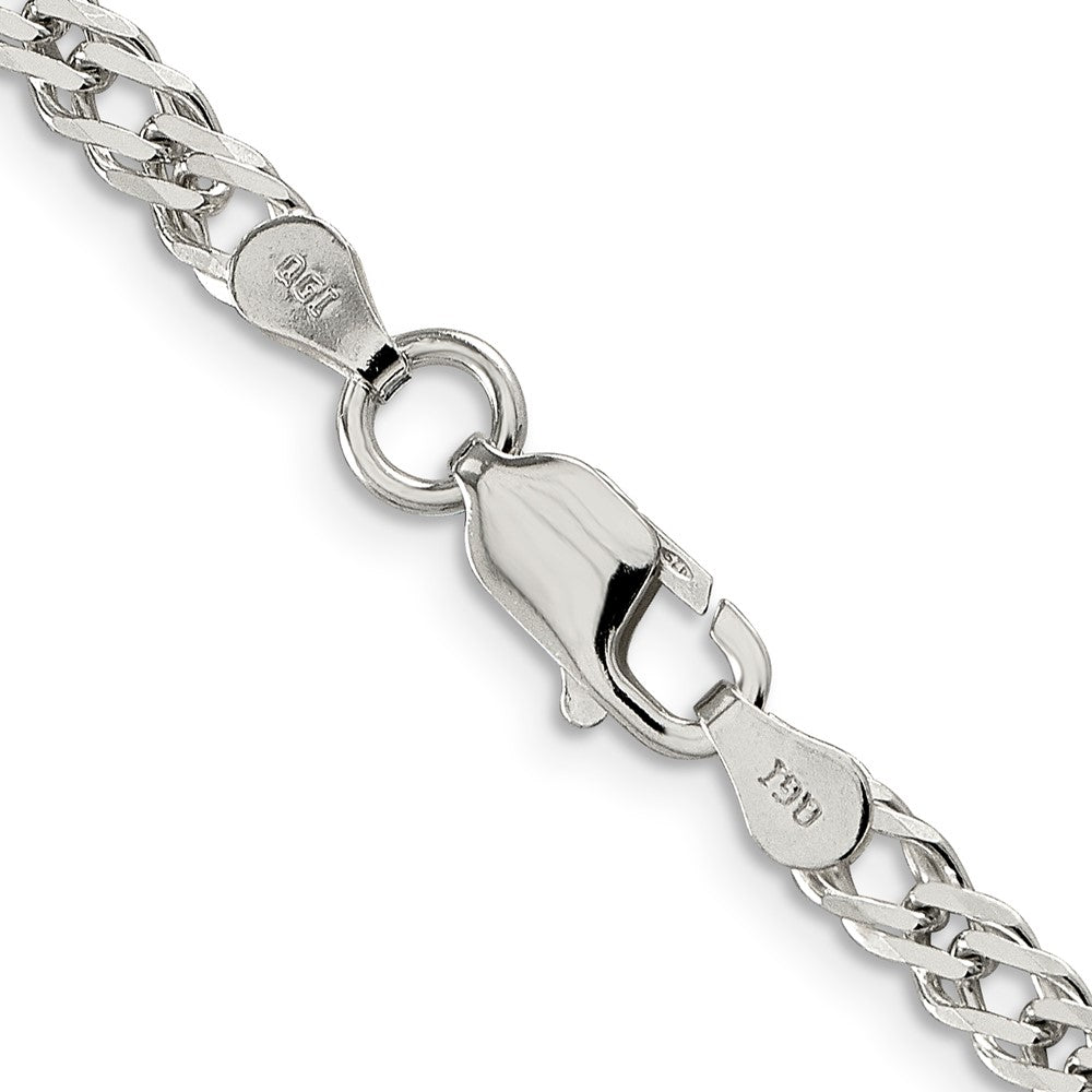 FJC Finejewelers 925 Sterling Silver Beveled Curb Bracelet Chain 8 Inches x 4 mm
