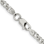 FJC Finejewelers 925 Sterling Silver Beveled Curb Bracelet Chain 8 Inches x 4 mm