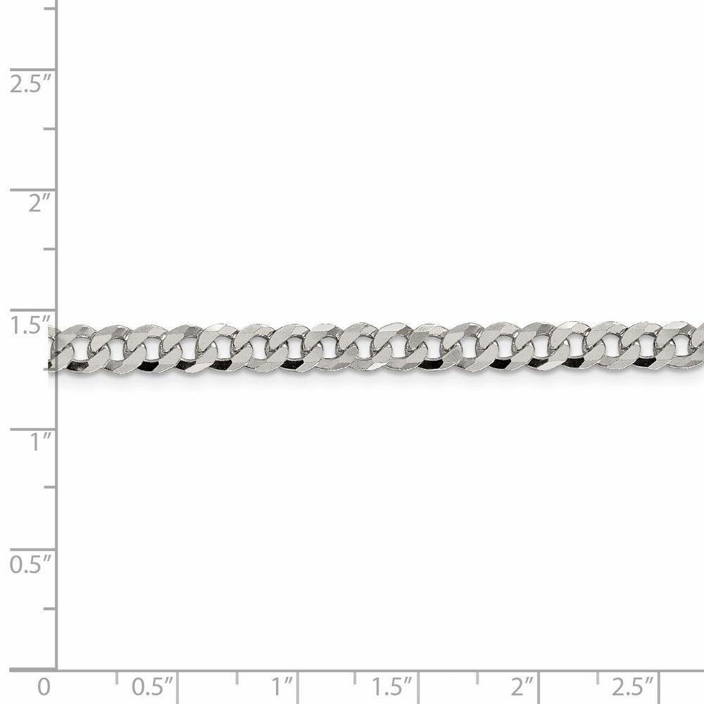 FJC Finejewelers 925 Sterling Silver Beveled Curb Bracelet Chain 7 Inches x 5 mm