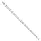FJC Finejewelers 925 Sterling Silver Beveled Curb Bracelet Chain 8 Inches x 5 mm