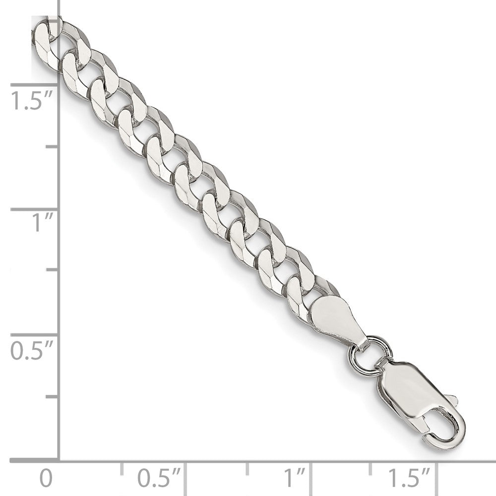 FJC Finejewelers 925 Sterling Silver Beveled Curb Bracelet Chain 8 Inches x 5 mm