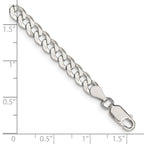 FJC Finejewelers 925 Sterling Silver Beveled Curb Bracelet Chain 8 Inches x 5 mm