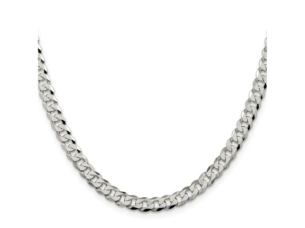FJC Finejewelers 925 Sterling Silver Beveled Curb Chain 20 Inches x 6 mm