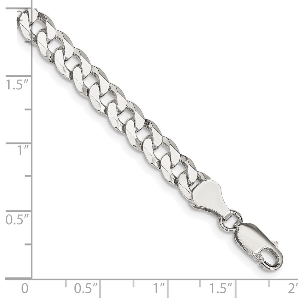 FJC Finejewelers 925 Sterling Silver Beveled Curb Bracelet Chain 8 Inches x 6 mm