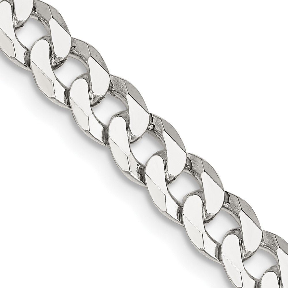 FJC Finejewelers 925 Sterling Silver Beveled Curb Bracelet Chain 9 Inches x 6 mm