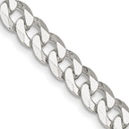 FJC Finejewelers 925 Sterling Silver Beveled Curb Chain 28 Inches x 7 mm