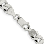FJC Finejewelers 925 Sterling Silver Beveled Curb Bracelet Chain 9 Inches x 7 mm