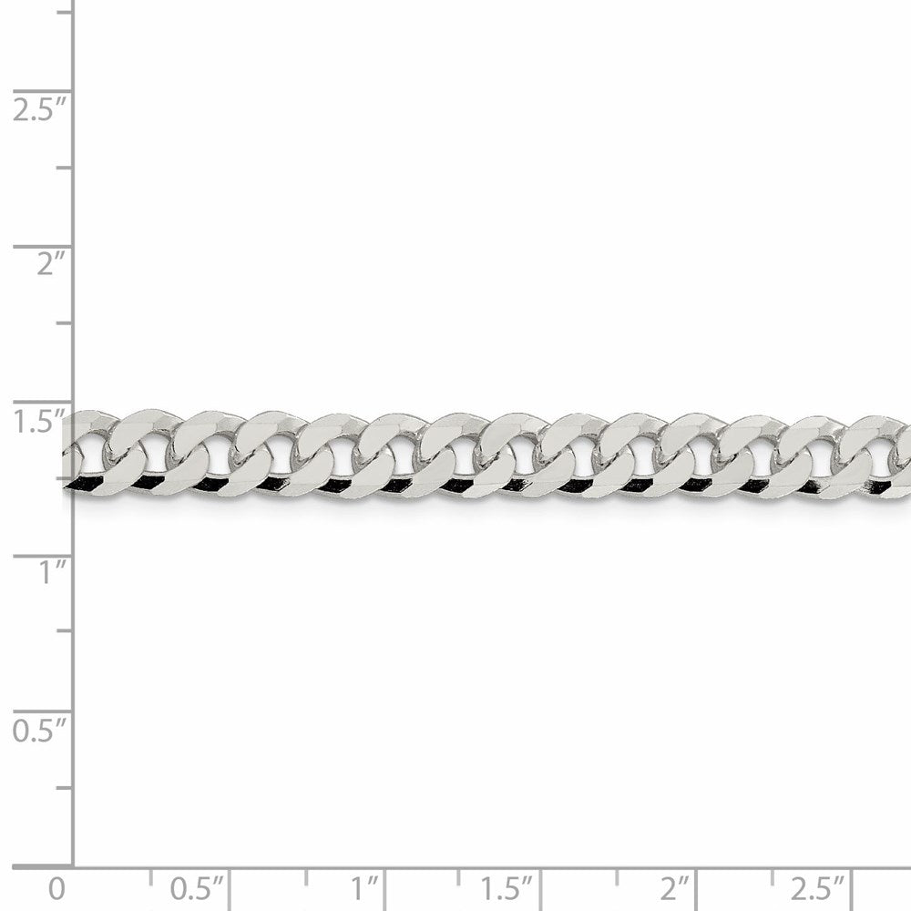 FJC Finejewelers 925 Sterling Silver Beveled Curb Bracelet Chain 9 Inches x 7 mm