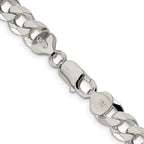 FJC Finejewelers 925 Sterling Silver Beveled Curb Chain 24 Inches x 8.5 mm