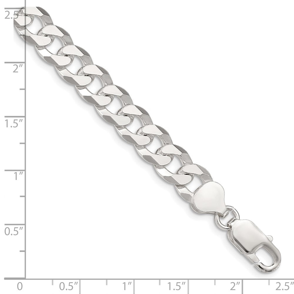 FJC Finejewelers 925 Sterling Silver Beveled Curb Bracelet Chain 8 Inches x 8.5 mm
