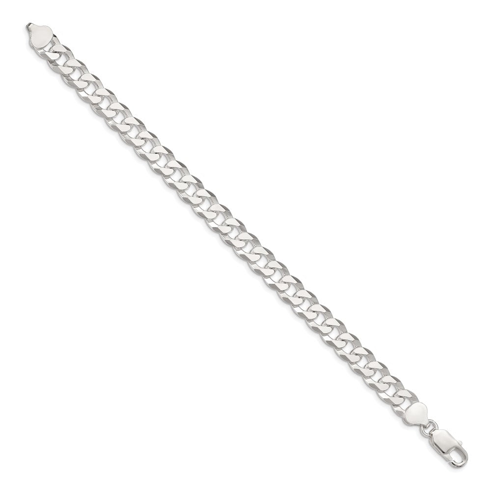 FJC Finejewelers 925 Sterling Silver Beveled Curb Bracelet Chain 8 Inches x 8.5 mm