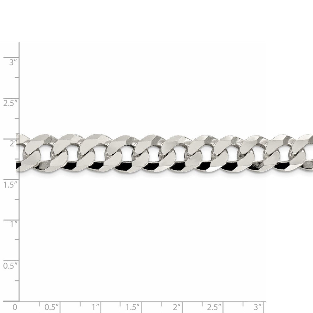 FJC Finejewelers 925 Sterling Silver Beveled Curb Chain 22 Inches x 12.3 mm