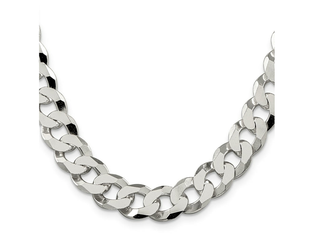 FJC Finejewelers 925 Sterling Silver Beveled Curb Chain 22 Inches x 12.3 mm