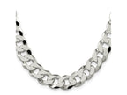 FJC Finejewelers 925 Sterling Silver Beveled Curb Chain 24 Inches x 12.3 mm