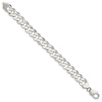 FJC Finejewelers 925 Sterling Silver Beveled Curb Bracelet Chain 8 Inches x 12.3 mm