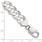 FJC Finejewelers 925 Sterling Silver Beveled Curb Bracelet Chain 8 Inches x 12.3 mm