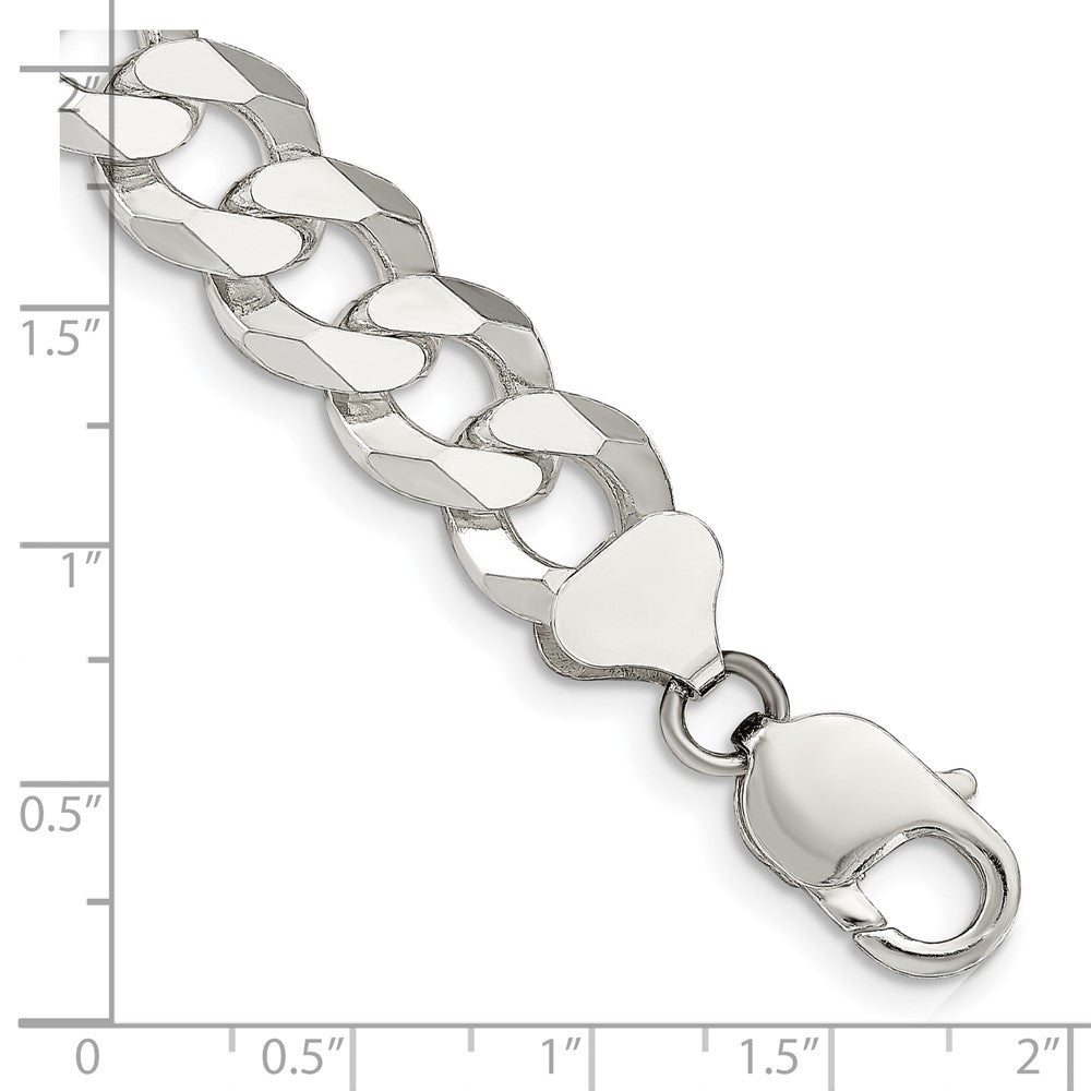 FJC Finejewelers 925 Sterling Silver Beveled Curb Bracelet Chain 8 Inches x 12.3 mm