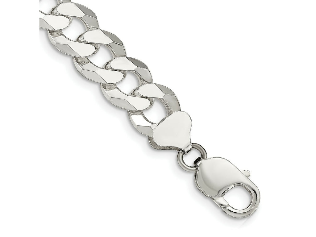 FJC Finejewelers 925 Sterling Silver Beveled Curb Bracelet Chain 8 Inches x 12.3 mm