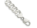 FJC Finejewelers 925 Sterling Silver Beveled Curb Bracelet Chain 8 Inches x 12.3 mm