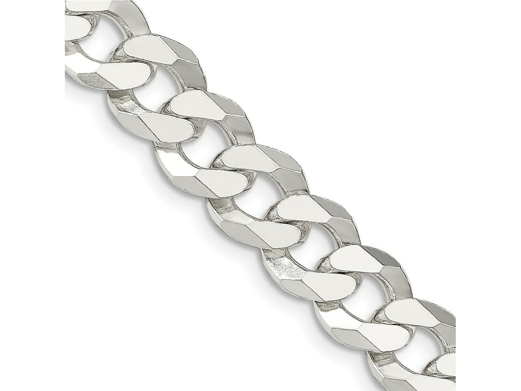 FJC Finejewelers 925 Sterling Silver Beveled Curb Bracelet Chain 9 Inches x 12.3 mm