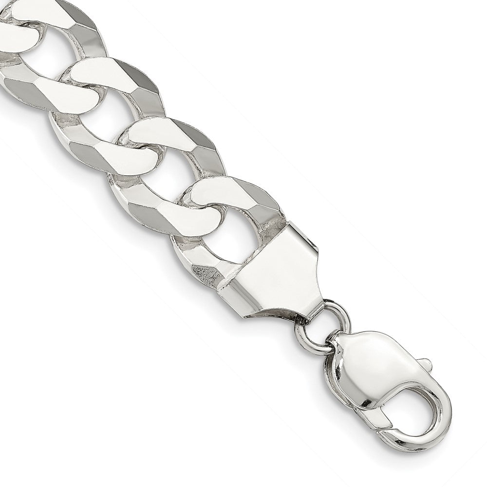 FJC Finejewelers 925 Sterling Silver Beveled Curb Bracelet Chain 8 Inches x 13 mm