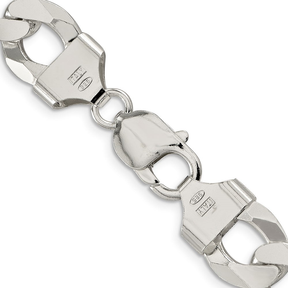 FJC Finejewelers 925 Sterling Silver Beveled Curb Bracelet Chain 8 Inches x 13 mm